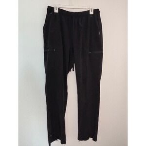 ScrubStar Womens Black Cargo Scrub Pants Large Drawstring Elastic Waist Pocket